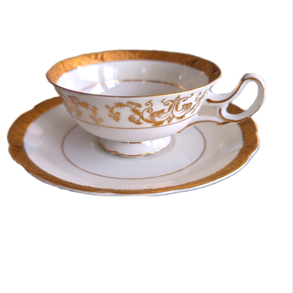 Occupied Japan Tea Cup - Cream, White and Gold